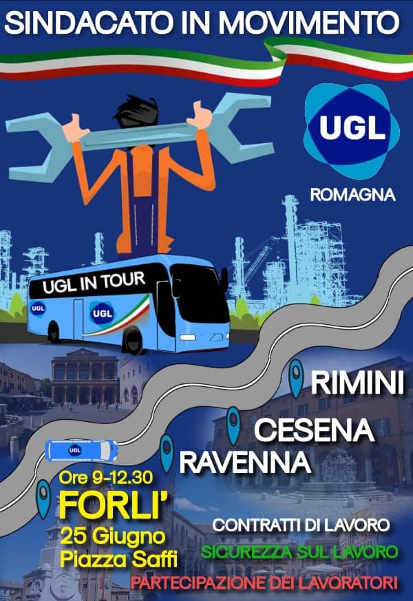 COMUNICATO STAMPA Lavoro, gazebo informativi dell’Ugl in piazza a Forlì, prima tappa tour della Romagna