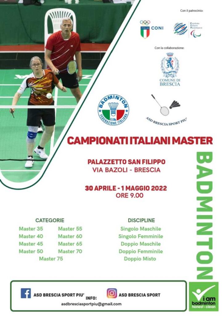 Badminton: Weekend dedicato ai Campionati Italiani Master a Brescia
