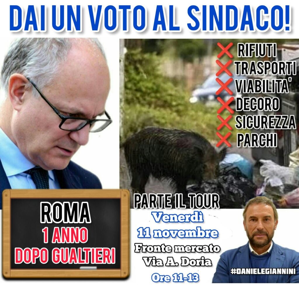 ROMA, GIANNINI (LEGA): “DAI UN VOTO AL SINDACO”, INIZIA DOMANI IL TOUR NEI MUNICIPI