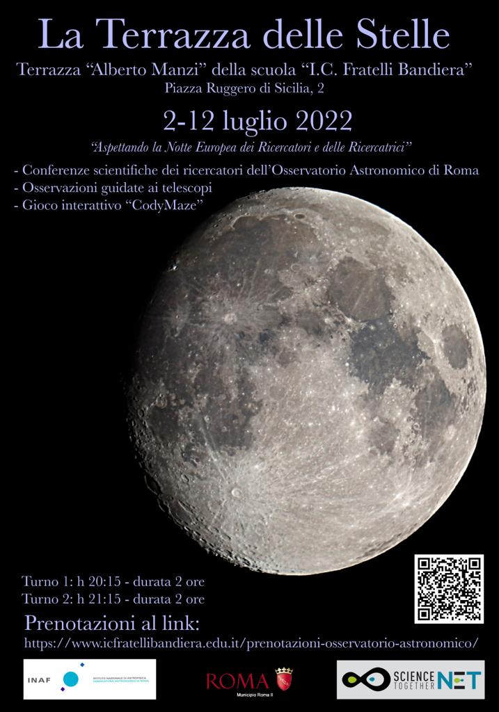 Municipio Roma II – Cultura: dieci serate per guardare le stelle dal terrazzo di una Scuola.