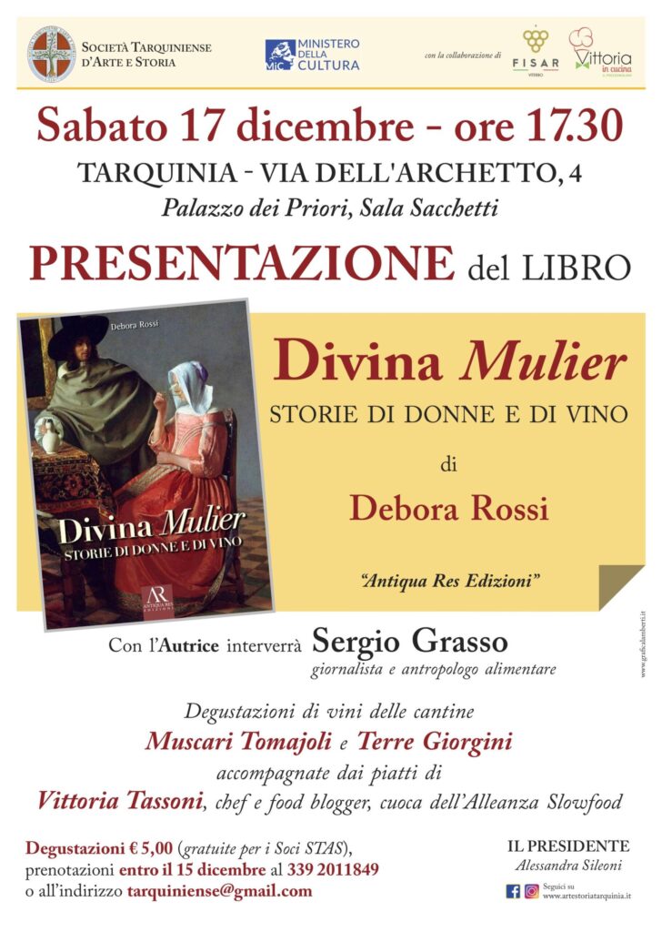 Tarquinia, alla sala Sacchetti della Stas la presentazione del libro “Divina Mulier” di Debora Rossi