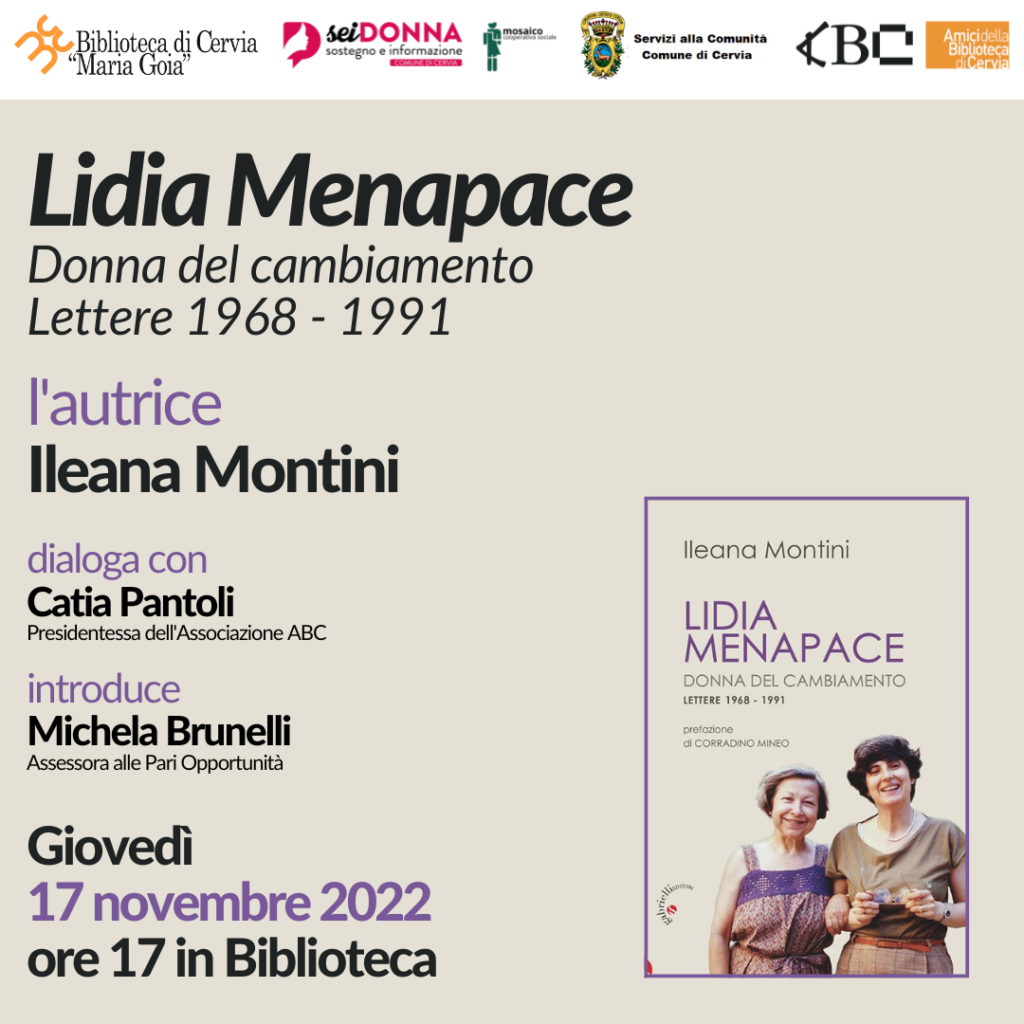 Comunicato stampa: Biblioteca presentazione libro di Ileana Montini 17 novembre.