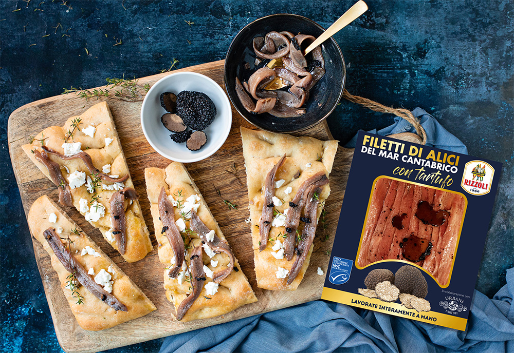 Rizzoli Emanuelli presenta i nuovi Filetti di Alici del Mar Cantabrico Rizzoli con Tartufo Urbani