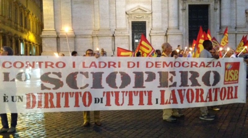 Comunicato stampa: Diritto di sciopero, il Garante tenta di cancellare la Costituzione nel silenzio complice del Parlamento. USB ricorre a Strasburgo