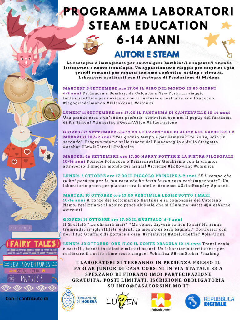 COMUNICATO LABORATORI SETTEMBRE-OTTOBRE FAB LAB