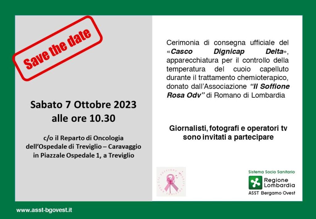 Save the Date Sabato 7 Ottobre p.v. ore 10.30