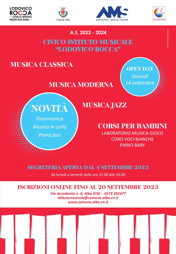 Comunicato – Ancora aperte le iscrizioni all’Istituto Musicale di Alba
