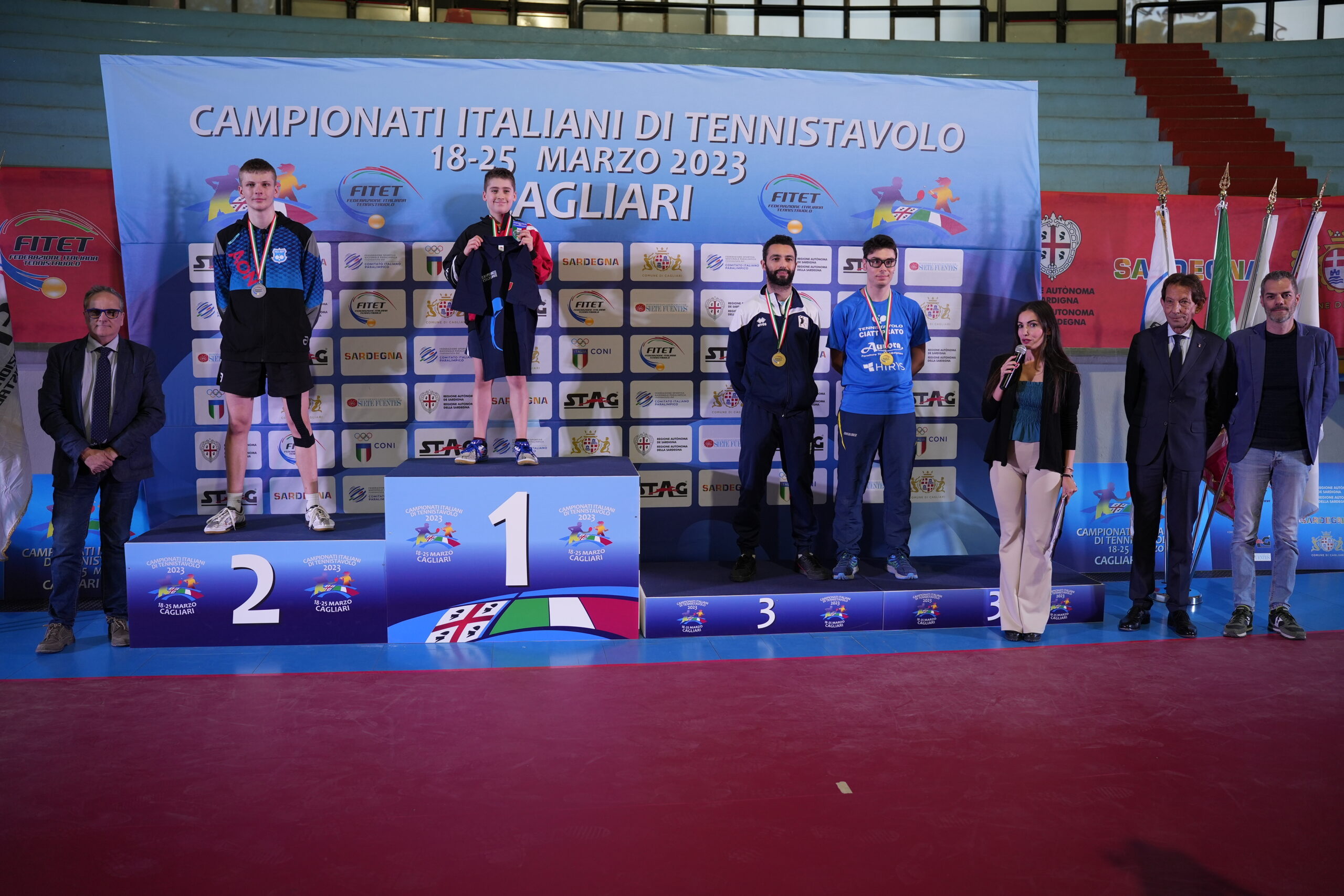 Campionati Italiani di Cagliari 2023 podio del singolare maschile di terza categoria
