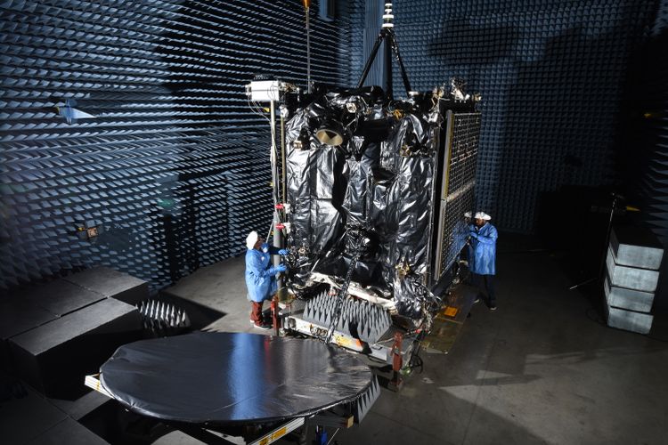 Engineers work on SES-18 in the environmental test bay at Northrop Grumman’s satellite manufacturing facility in Dulles, Virginia. Final Series of Northrop Grumman-Built C-Band Satellites Successfully Launch