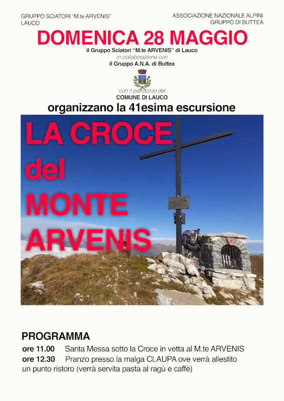 Dom 28 Mag – VR Colline Carniche – La croce del Monte Arvenis
