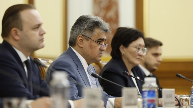 Mikhail Mishustin's meeting with New People party deputies at the State. Head of the New People parliamentary group Alexei Nechayev