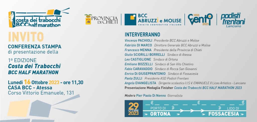 Costa Trabocchi: arriva la mezza maratona di BCC e Podisti Frentani
