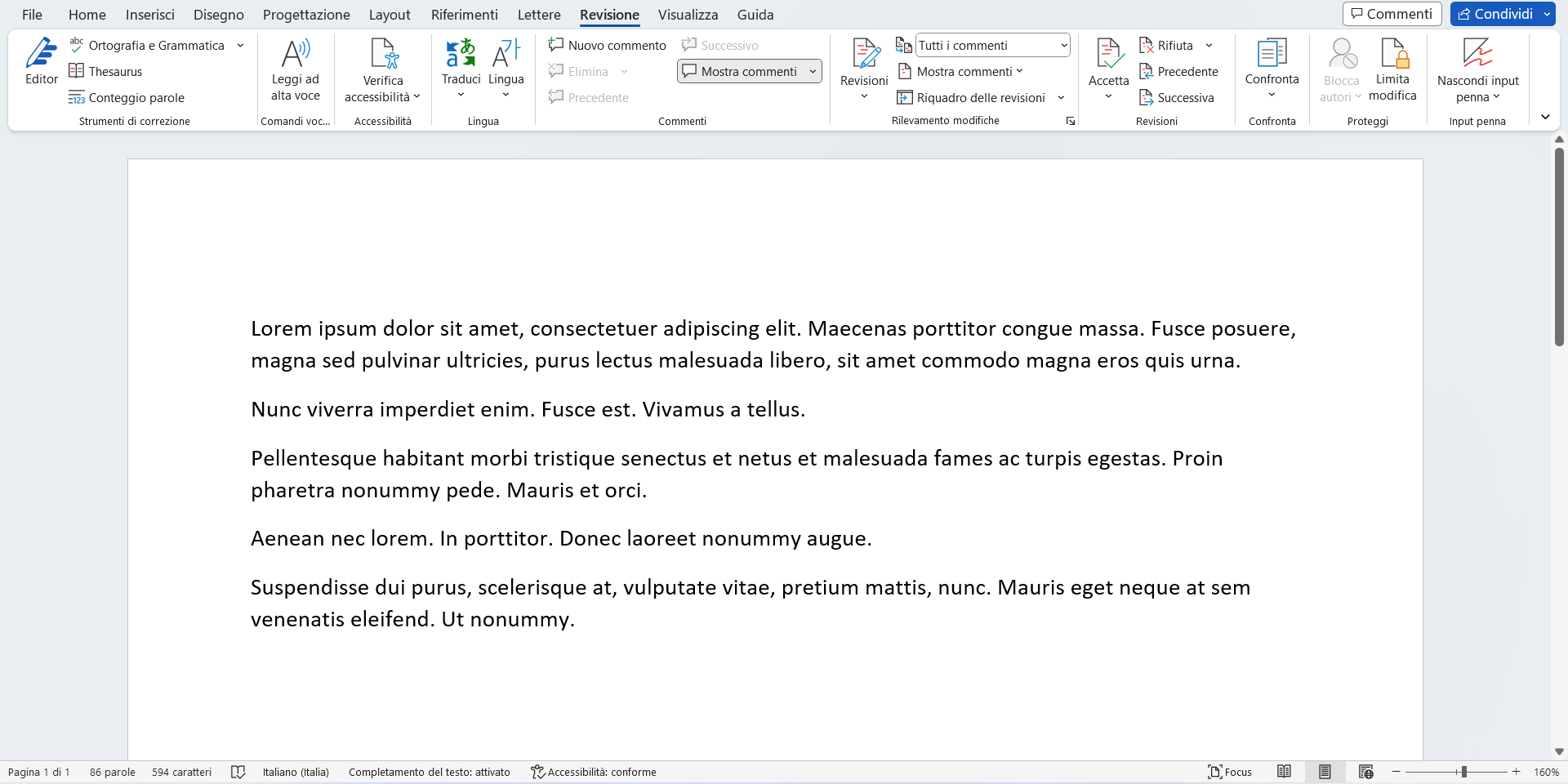 Word: la scheda Revisione
