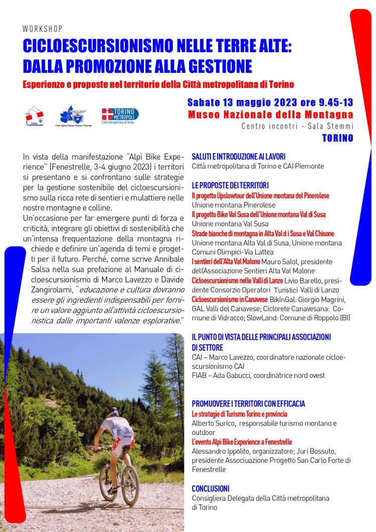 workshop Cicloescursionismo Terre Alte Museo Montagna 13 05 2023 r