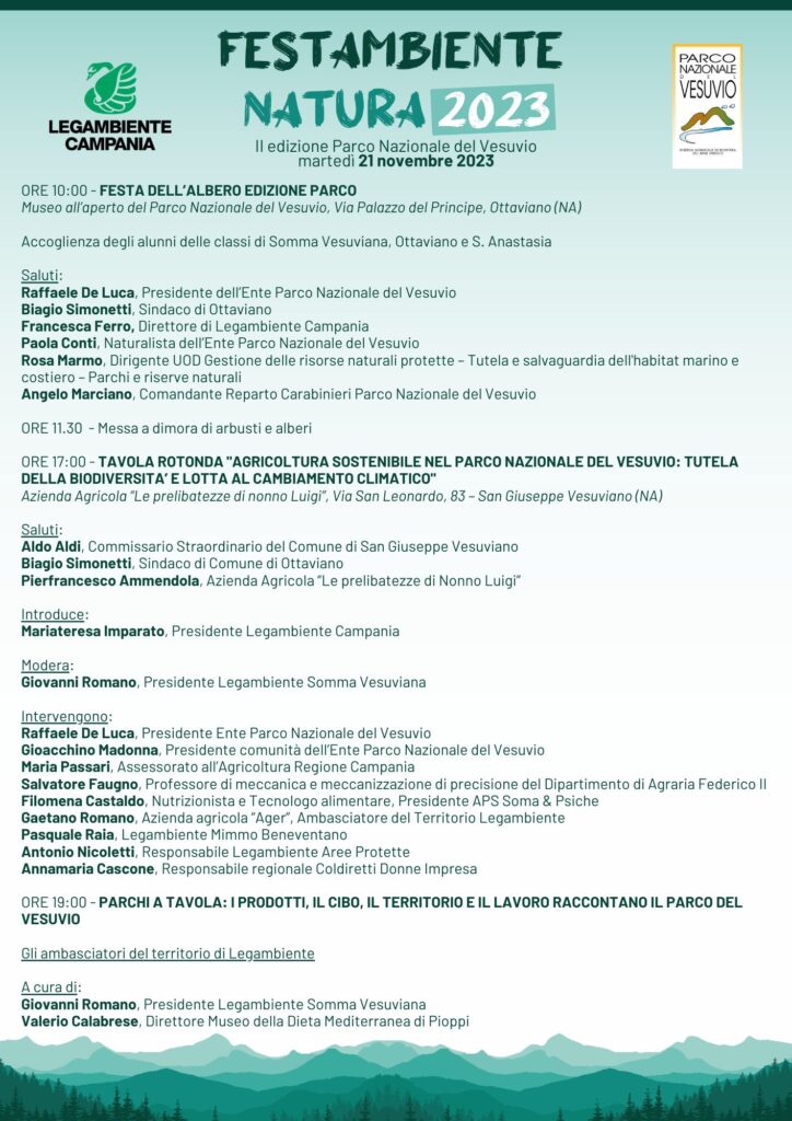 I: Comunicato stampa festambiente Parco nazionale del Vesuvio edizione 2023