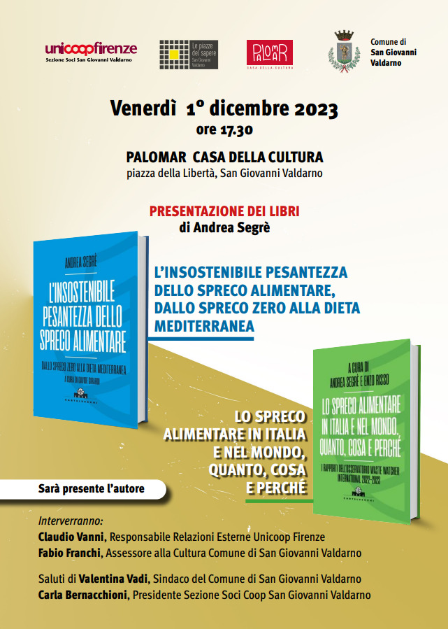 Andrea Segrè e lo spreco alimentare, la presentazione dei libri a Palomar