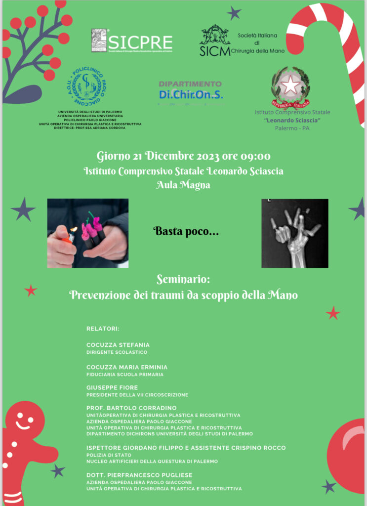 “Basta poco”, i chirurghi plastici del Policlinico nelle scuole per sensibilizzare sui rischi dell’uso di petardi