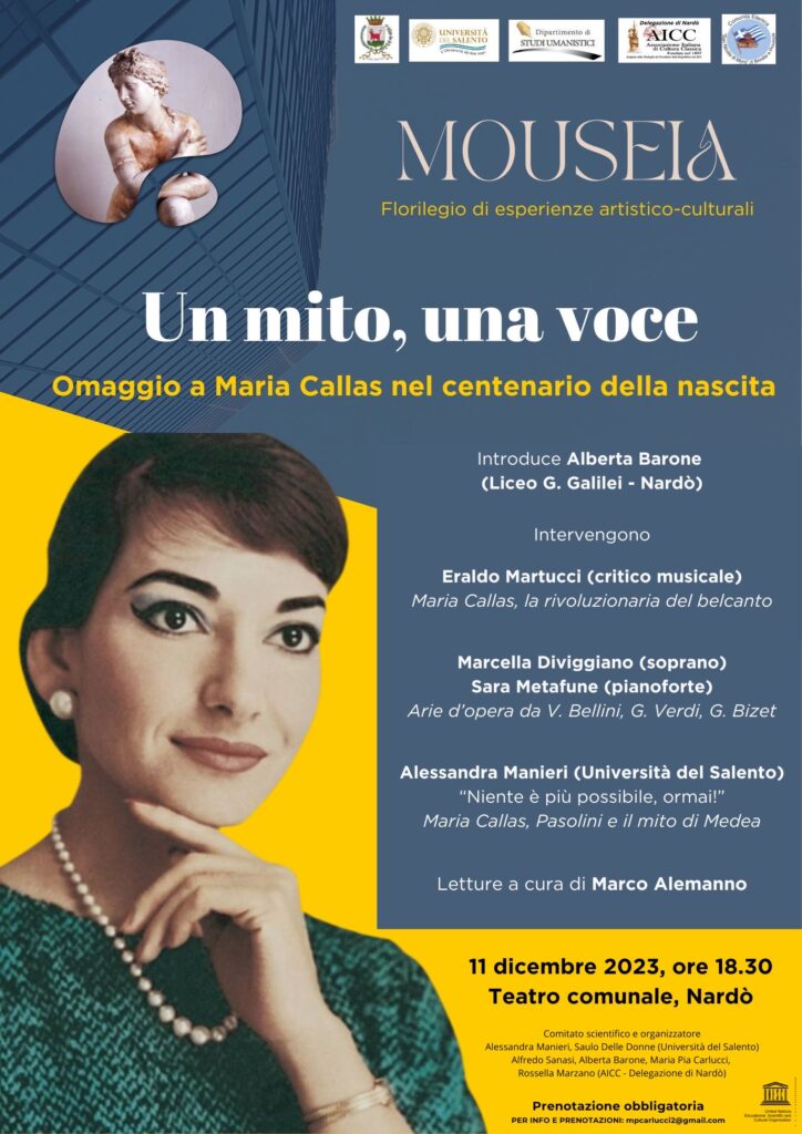 Rassegna “Mouseia”: secondo appuntamento dedicato a Maria Callas
