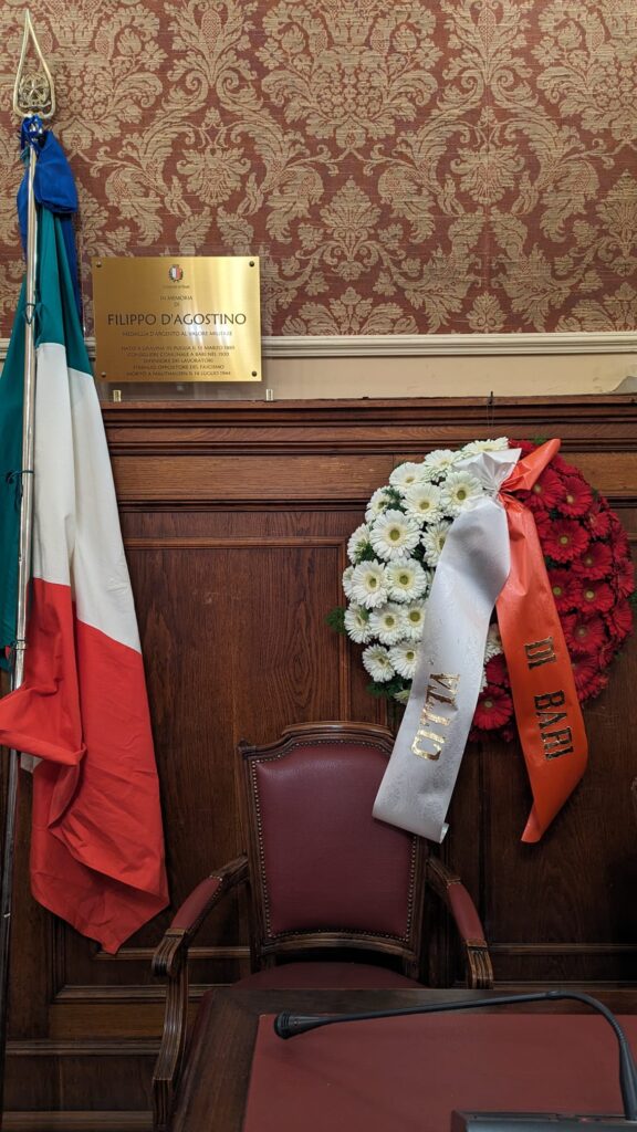 IL COMUNE COMUNICA – Giornata della Memoria: questa mattina il ricordo di Filippo D’Agostino nella sala consiliare di Palazzo di Città