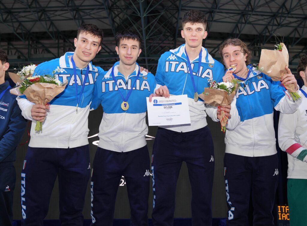 Europei giovanili “Napoli 2024” – L’Italia è d’oro con la squadra di fioretto maschile e trionfa anche nel Medagliere Under 20!