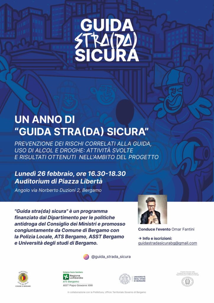INVITO STAMPA Convegno di restituzione un anno del progetto “GUIDA STRA(DA) SICURA” – 26/02 ore 16.30 Auditorium di Piazza della Libertà