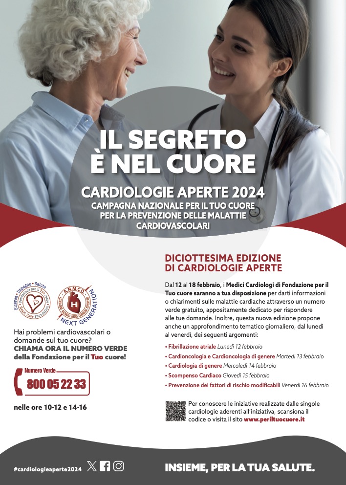 Fwd: Prevenzione delle malattie cardiovascolari: dal 14 al 16 febbraio i cardiologi del Policlinico risponderanno alle domande dei cittadini