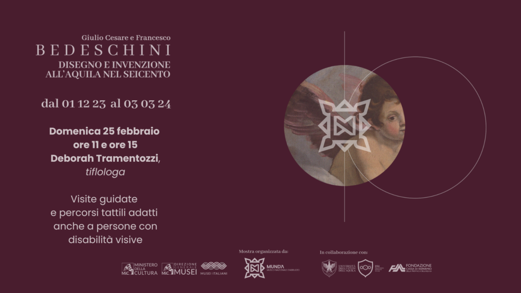 MuNDA – Domenica 25 febbraio visita guidata e percorso tattile alla mostra, ore 11.00 e 15.00