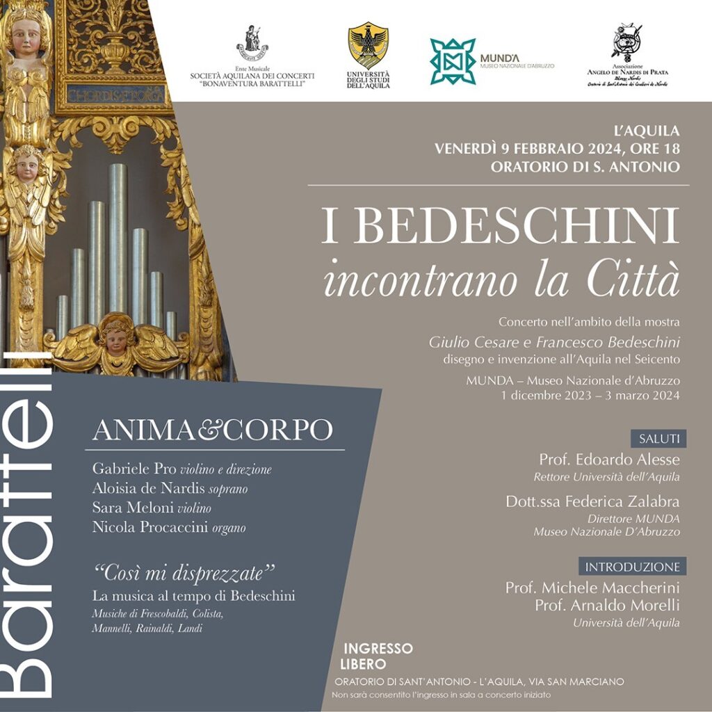 Oratorio S. Antonio – I Bedeschini incontrano la città – concerto venerdì 9 febbraio, ore 18.00 – ingresso libero