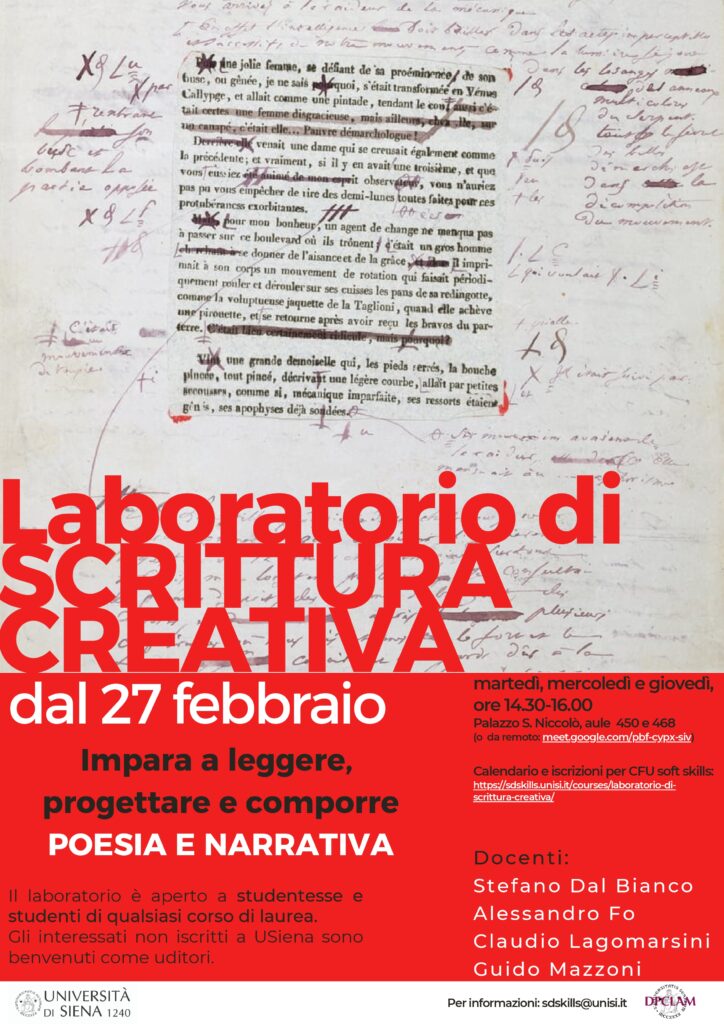 Come si scrivono testi poetici e narrativi. Al via la nuova edizione del Laboratorio di scrittura creativa