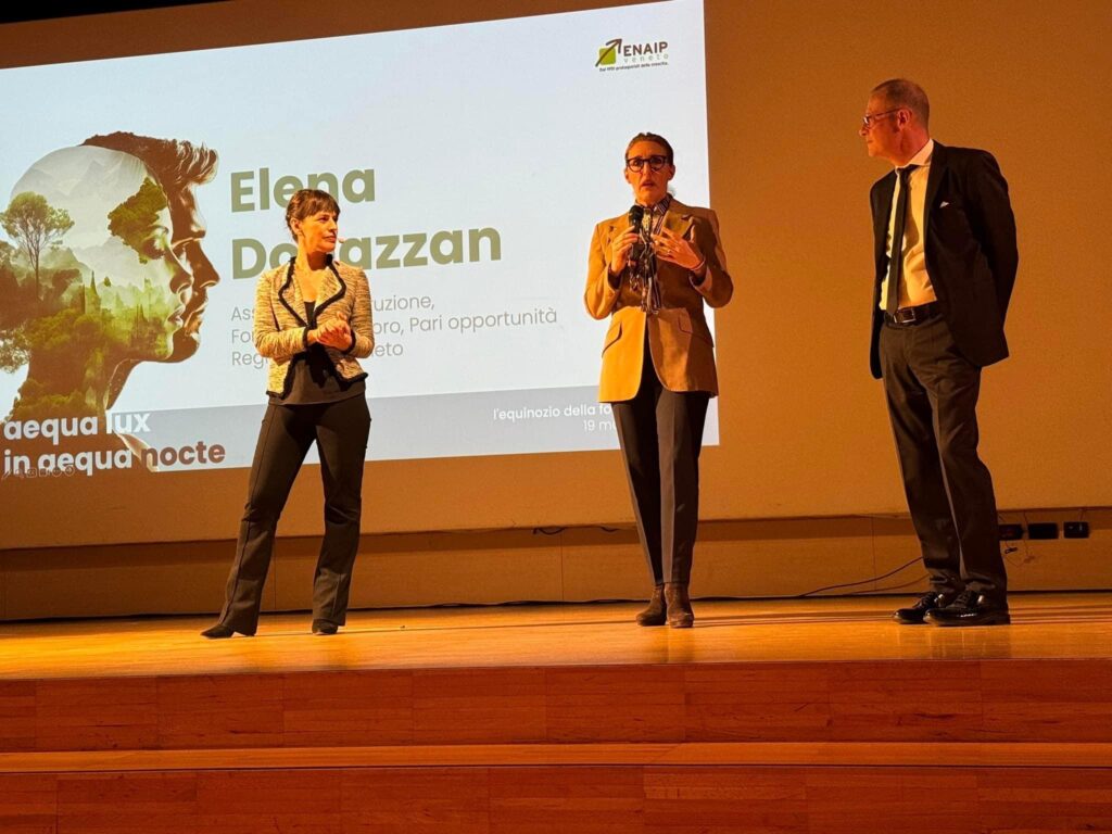 Comunicato Stampa 492/2024 DONAZZAN A AEQUA LUX IN AEQUA NOCTE, L’EQUINOZIO DELLA FORMAZIONE DI ENAIP. “INVESTIAMO NELLA FORMAZIONE PROFESSIONALE PER RISPONDERE ALLE SFIDE FUTURE TRA CUI LA SOSTENIBILITA’”