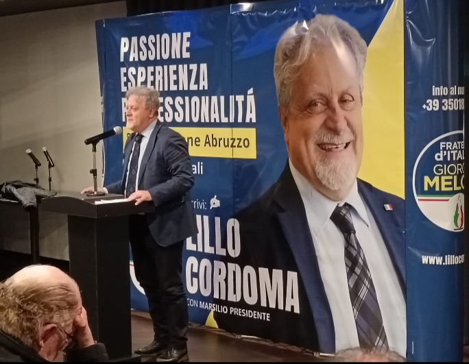 CS ABRUZZO -REGIONALI FDI, IERI CHIUSURA CAMPAGNA ELETTORALE LILLO CORDOMA, CON RAMPELLI E SIGISMONDI.