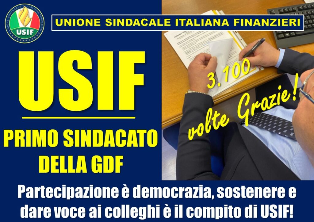 CS/SICUREZZA, USIF: “FIRMATA RAPPRESENTATIVITÀ, PRIMO SINDACATO GDF”