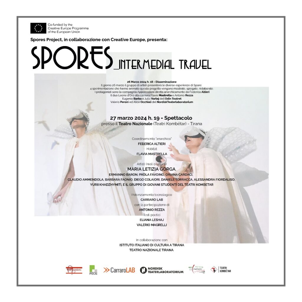 27.03.2024 ore 19.00 ArTurbina Sala “Central 400” – Spettacolo: SPORES_Intermedial Travel