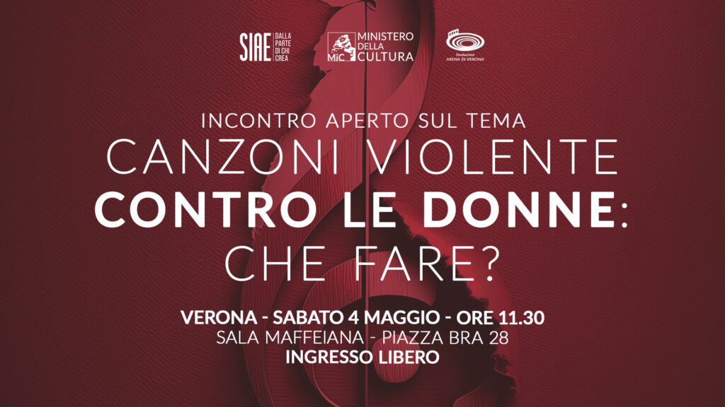 Musica, sabato 4 maggio a Verona l’incontro “Canzoni violente contro le donne: che fare?”