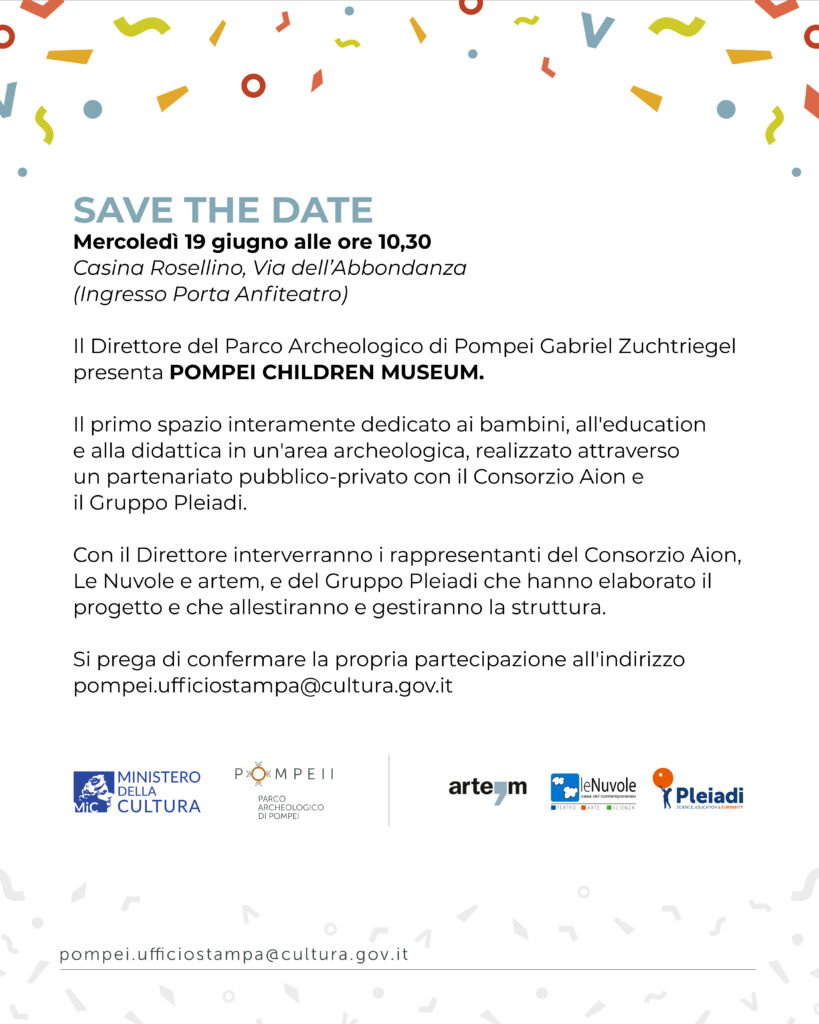 SAVE THE DATE – 19 giugno POMPEI CHILDREN MUSEUM