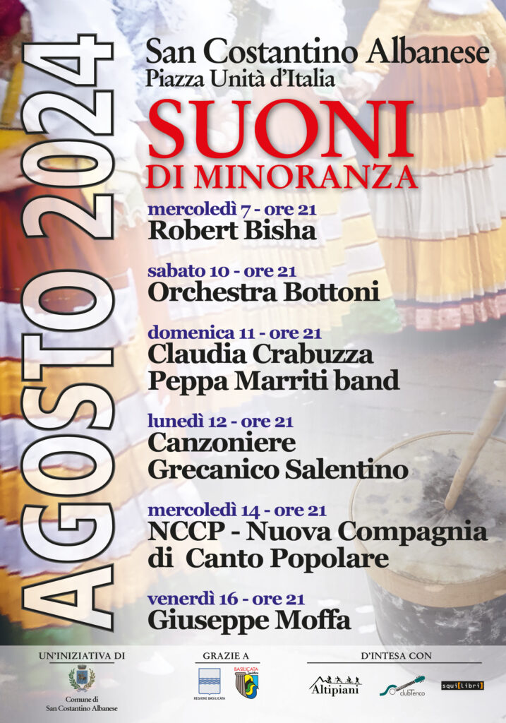 A San Costantino Albanese, Suoni di minoranza, primo festival delle musiche delle minoranze linguistiche, 7- 16 agosto 2024