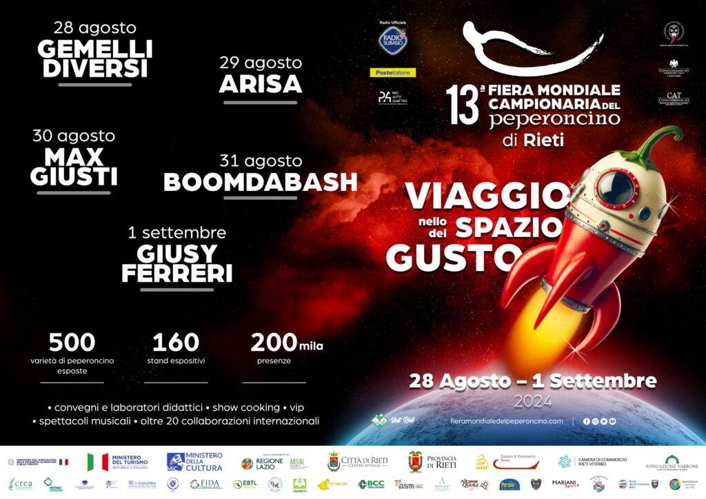 28 Agosto apre la Fiera Mondiale Campionaria del Peperoncino di Rieti