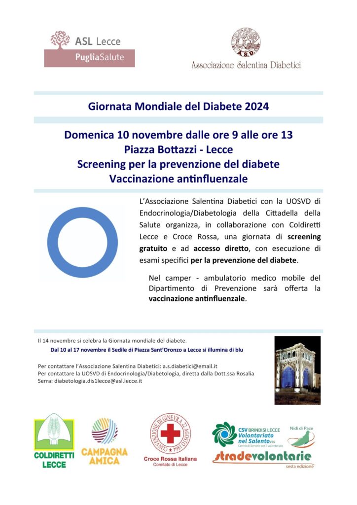 ASL Lecce: 10 novembre Lecce Giornata prevenzione diabete