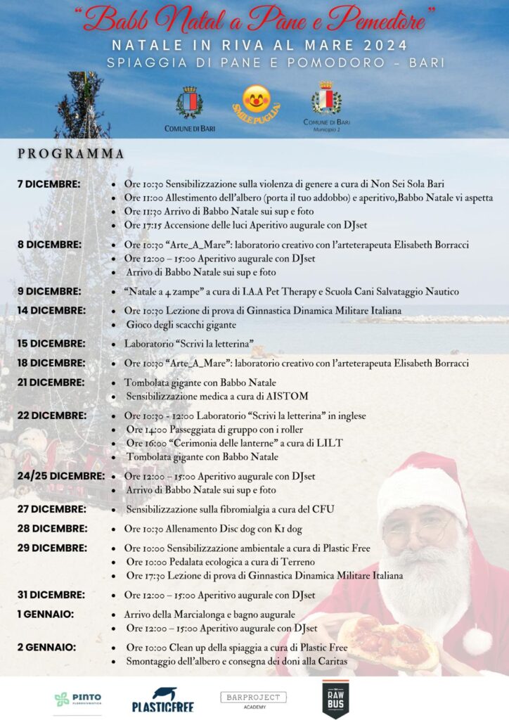 IL COMUNE COMUNICA – “Natale in riva al mare”: dalla mattina di domani l’allestimento collettivo dell’albero di Natale a Pane e pomodoro, accensione alle 17.15