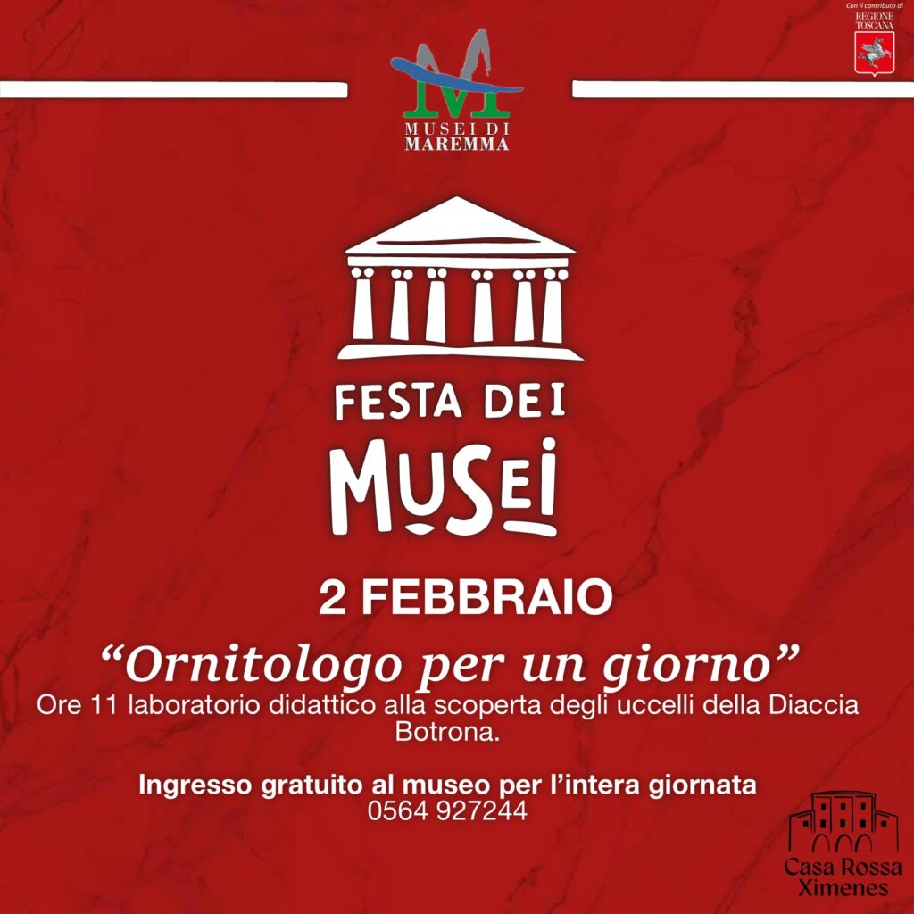 “Ornitologo per un giorno” per la Festa dei Musei alla Casa Rossa Ximenes