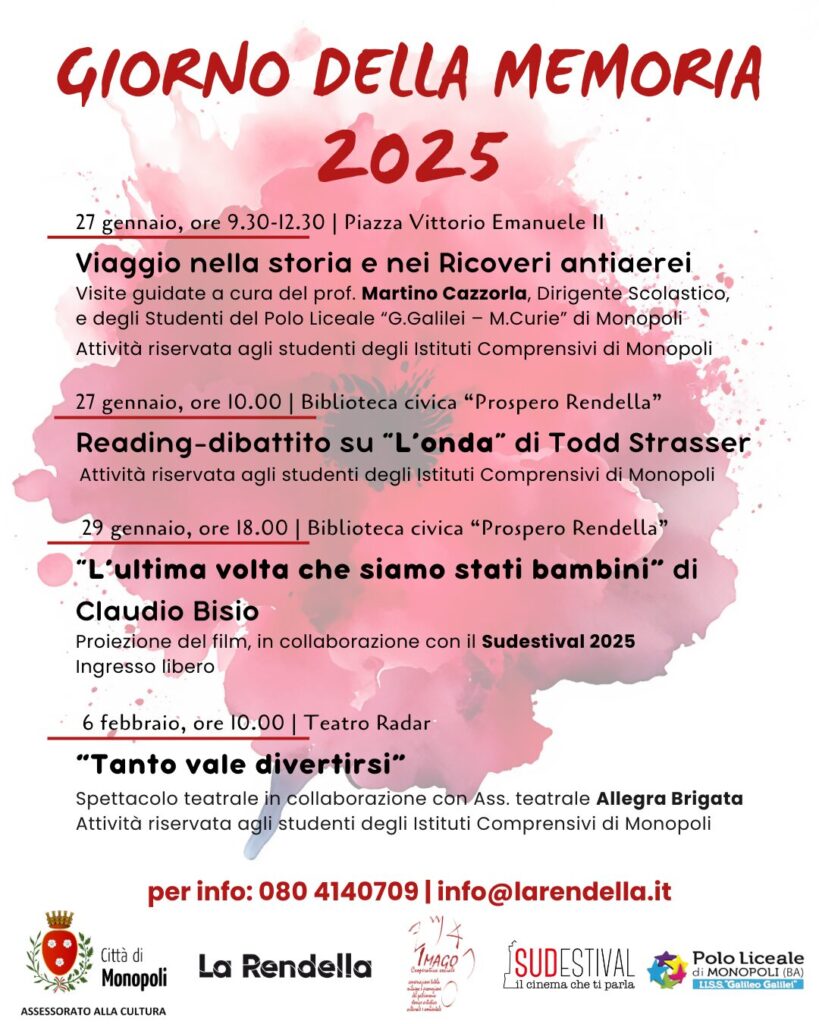 Le iniziative per il “Giorno della Memoria”