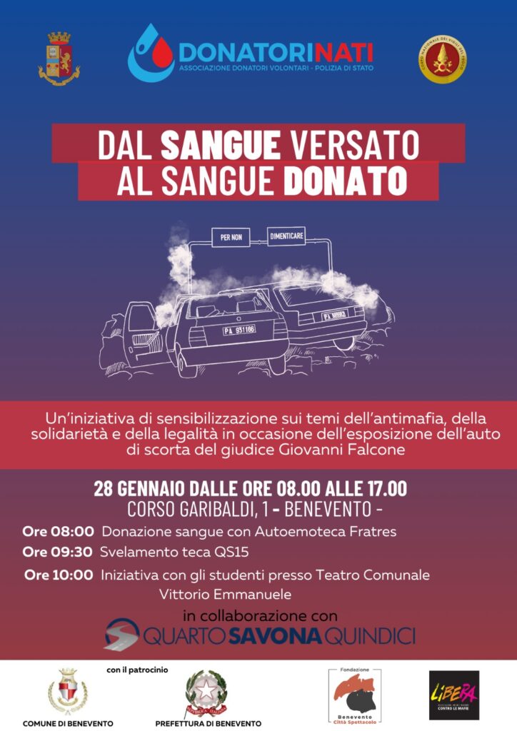 Dal Sangue Versato al Sangue Donato: Tappa a Benevento per DonatoriNati e Quarto Savona Quindici- COMUNICATO CORRETTO