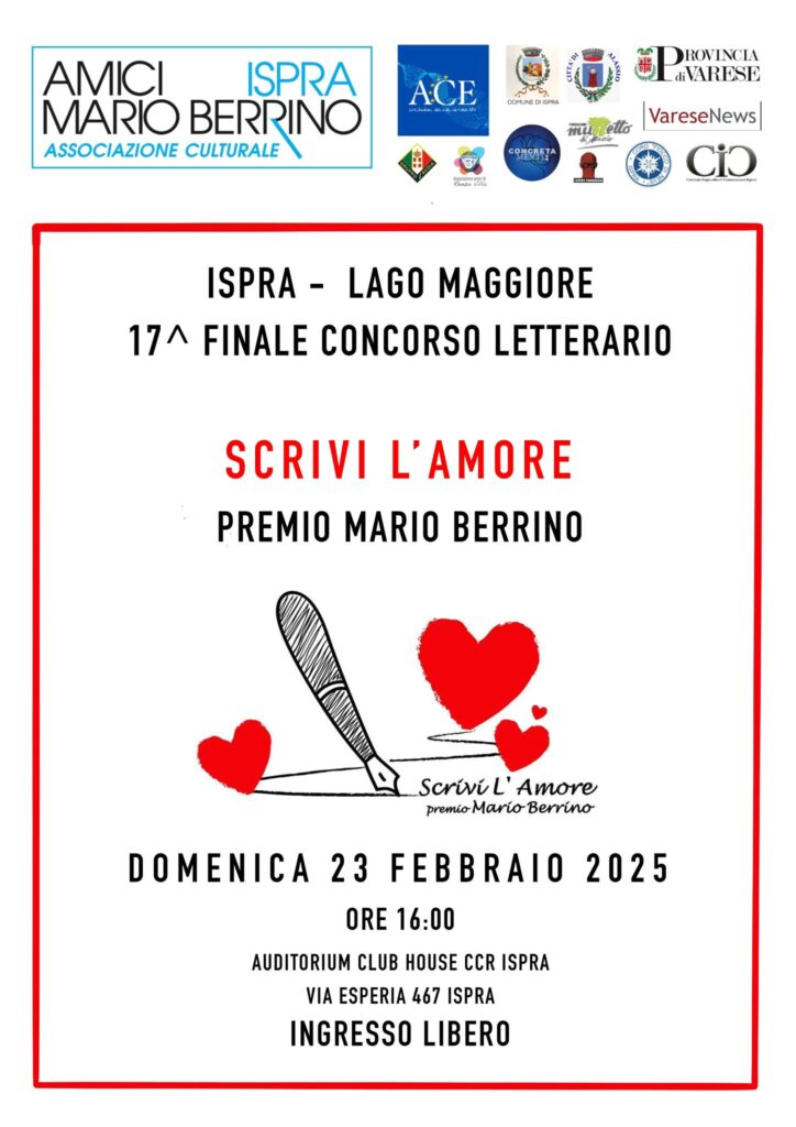 CS – VERSO LA FINALE DEL 17 °CONCORSO LETTERARIO “SCRIVI L’AMORE-PREMIO MARIO BERRINO”
