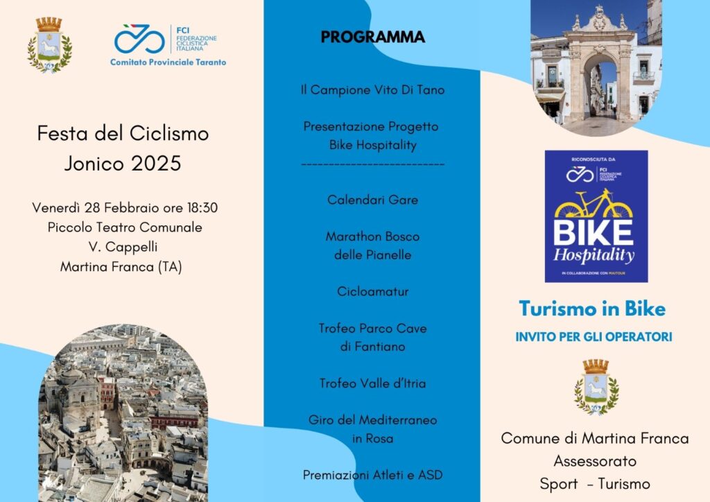 Cs Progetto Bike Hospitality e Festa ciclismo ionico