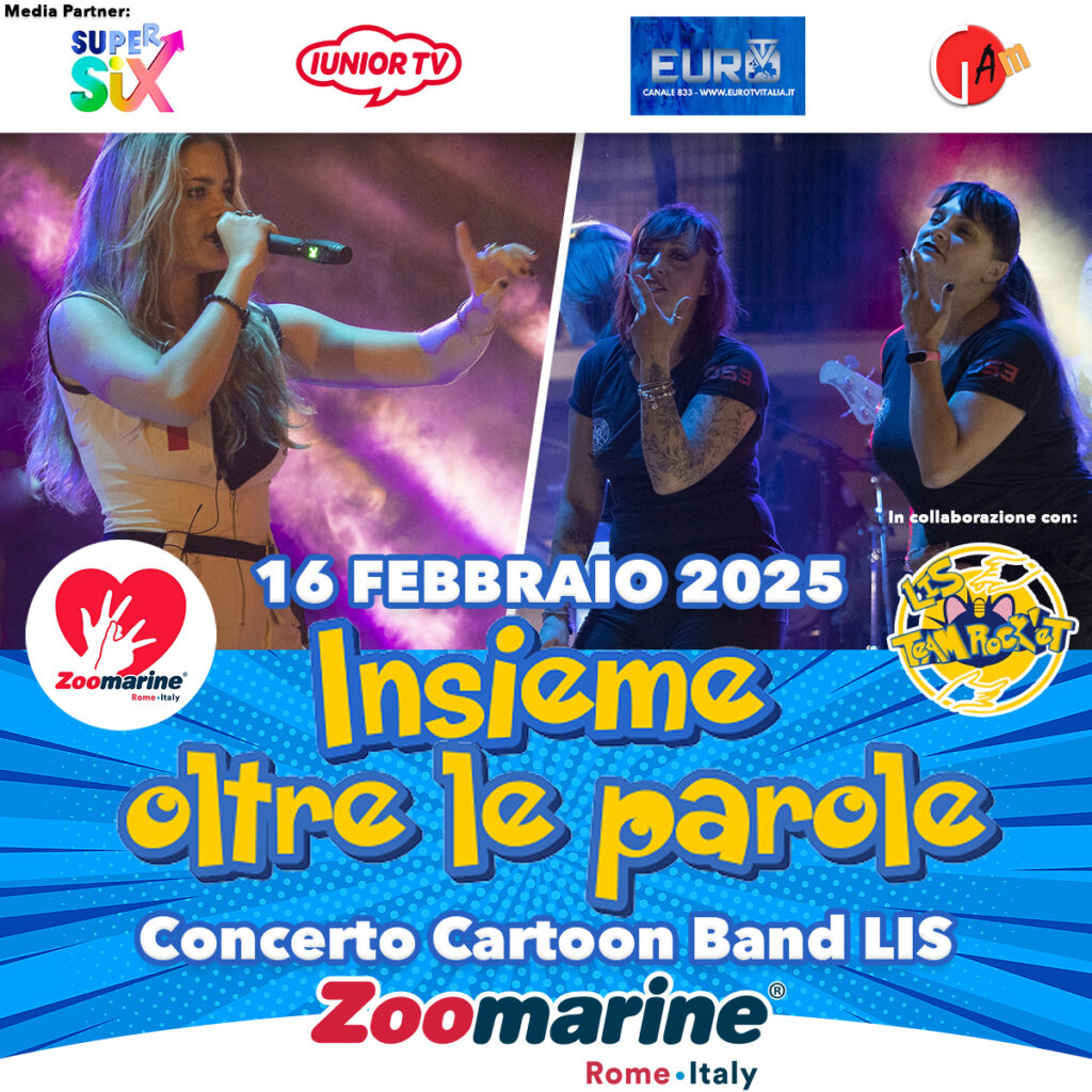 Divertimento inclusivo e accessibile: gilet sensoriali per i sordi e concerto della cartoon band Lis Team Rock’et a Zoomarine. Cosplayer unitevi!