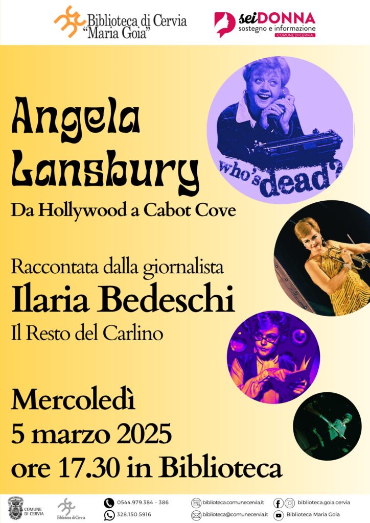 Comunicato stampa: Biblioteca Angela Lansbury. Da Hollywood a Cabot Cove. Mercoledì 5 marzo ore 17.30