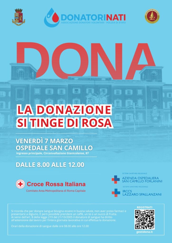 DonatoriNati: la donazione di sangue al San Camillo “si tinge di rosa”