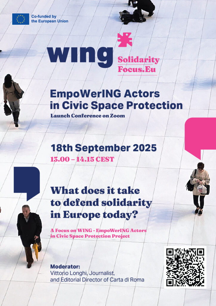 INVITO – 18/09/2025, ore 13-14.15 | Criminalizzazione della solidarietà verso i migranti: lancio di un nuovo progetto di ricerca