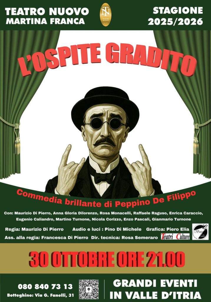 L’ospite gradito: in scena il classico di Peppino De Filippo – Regia Maurizio Di Pierro – Compagnia “Buio in sala” – giovedì 30 ottobre – sold out