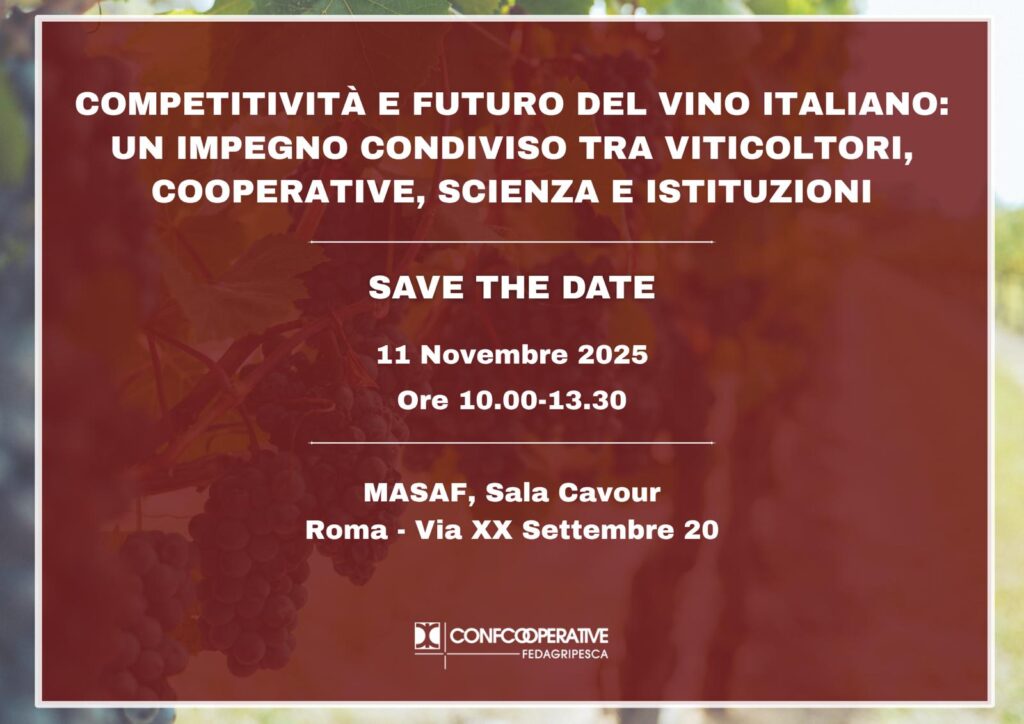 Save the date “Competitività e Futuro del vino italiano”, Roma, 11 novembre 2025